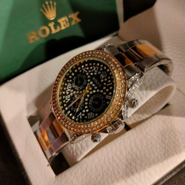 ساعةRolex مرصعة بالاستراس 38ملل - Image 2