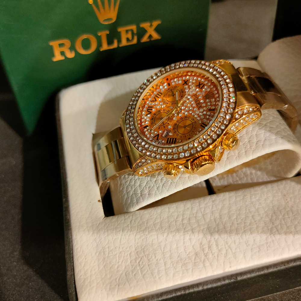 ساعة Rolex مرصعة بالاستراس 38ملل - الصورة 2