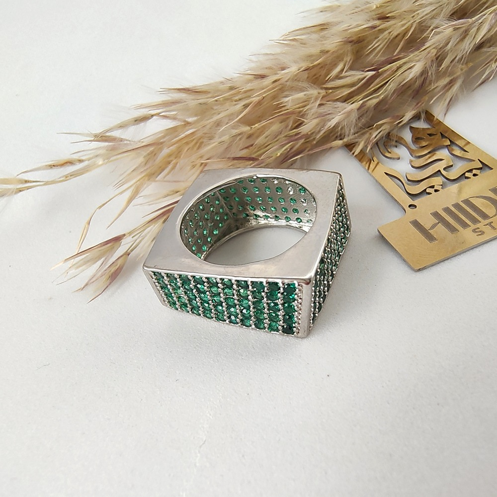 دبلة مربعة ترند سيلفر