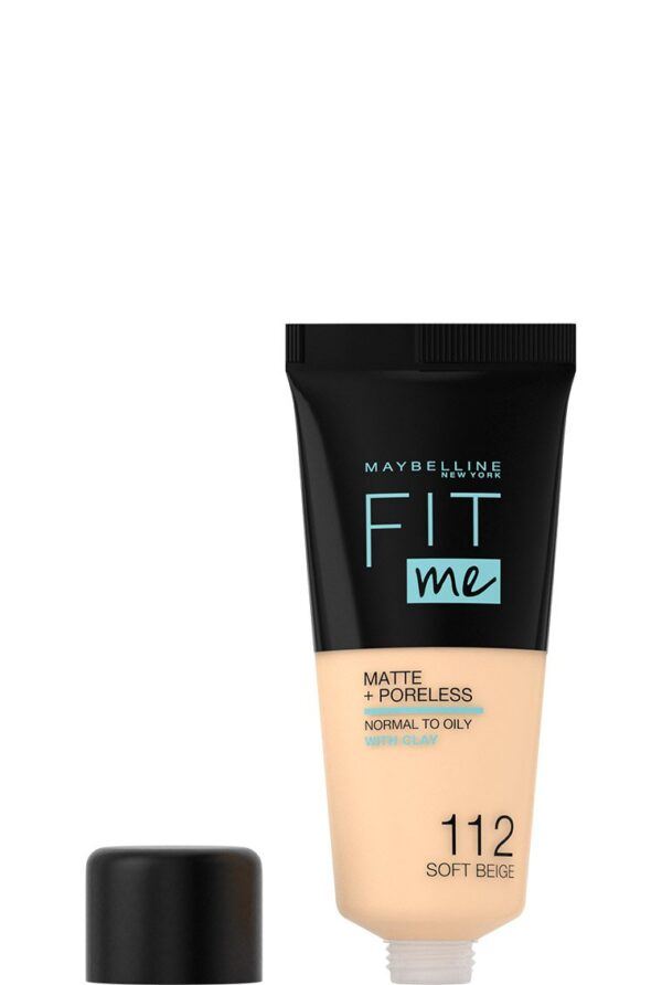 (112 Soft Beige)  -  Maybelline New York Fit Me Matte & Poreless Foundation - Image 2