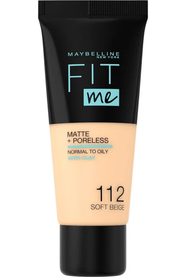 (112 Soft Beige)  -  Maybelline New York Fit Me Matte & Poreless Foundation