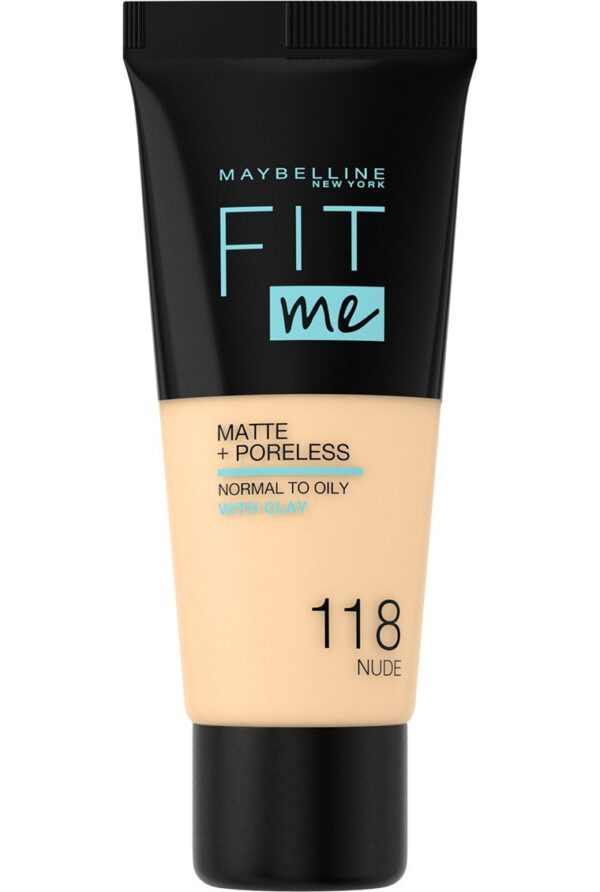 ( Maybelline New York Fit Me Matte & Poreless Foundation - (   118 Nude