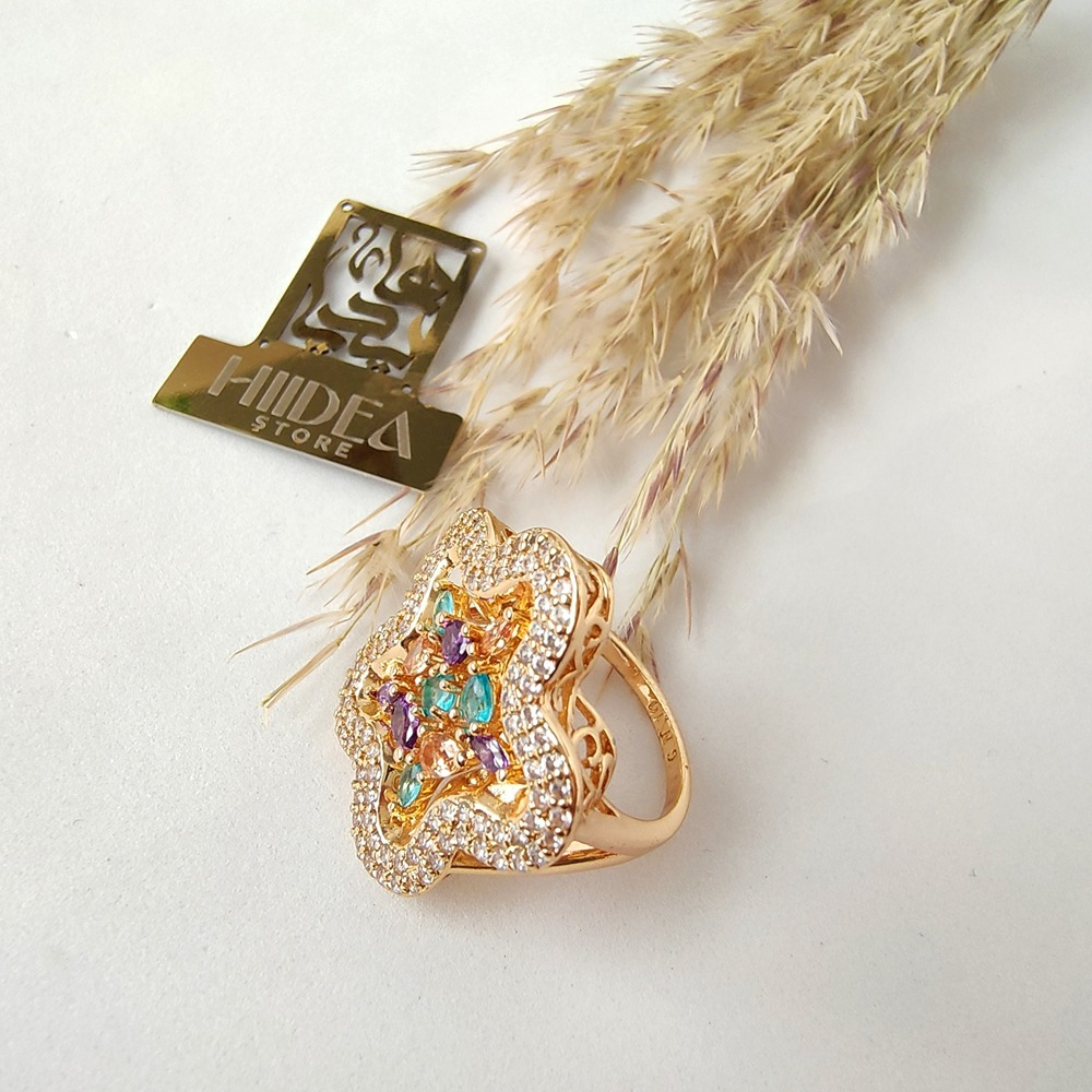 خاتم وردة كوبي لازوردي - الصورة 2