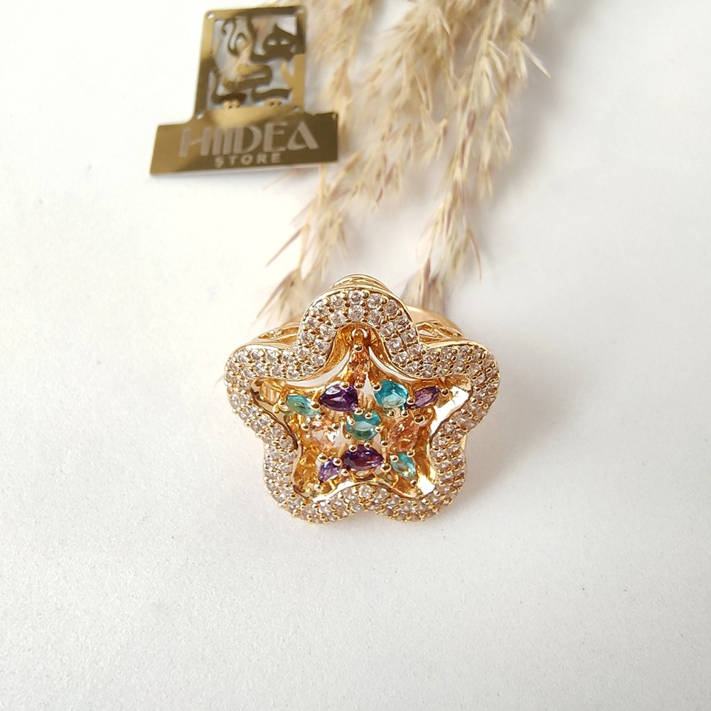 خاتم وردة كوبي لازوردي