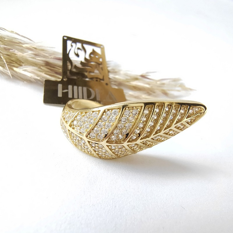 خاتم ورقة شجر كوبي لازوردي