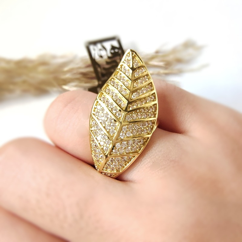 خاتم ورقة شجر كوبي لازوردي - الصورة 2