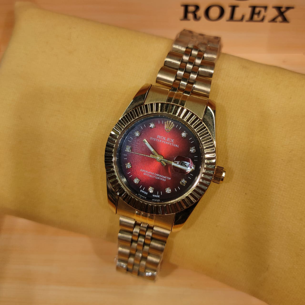 ساعة Rolex هاي كوبي مرصعة بفصوص كريستال 32ملل - الصورة 2