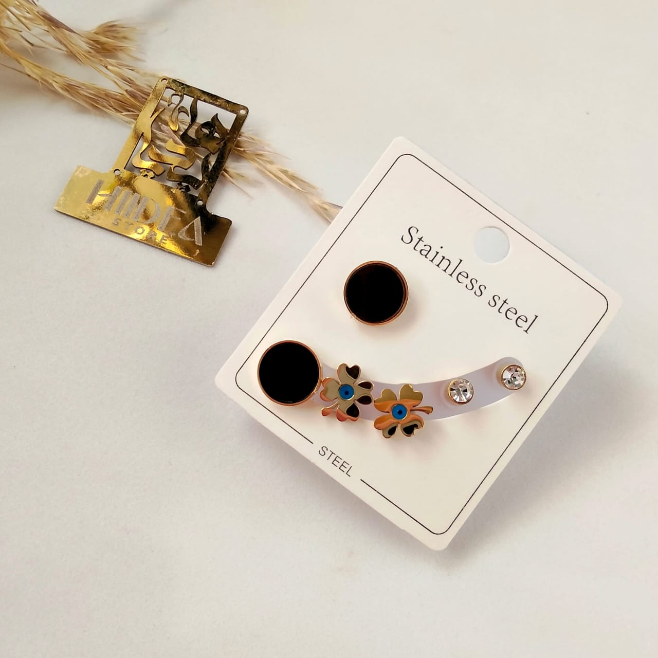 كارت حلق ستانلس 6قطع