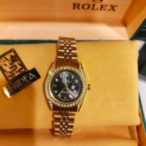 ساعة Rolex هاي كوبي مرصعة بفصوص كريستال32 ملل