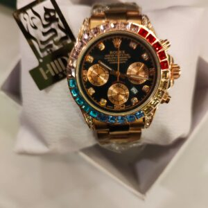 ساعة Rolex هاي كوبي مرصعة بفصوص كريستال40 ملل